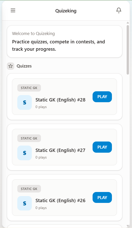 क्विज़ डैशबोर्ड